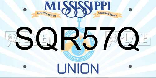 SQR57Q Mississippi License Plate