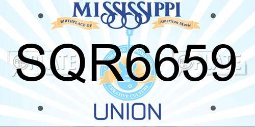 SQR6659 Mississippi License Plate