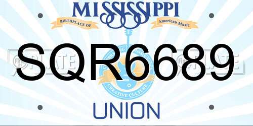SQR6689 Mississippi License Plate