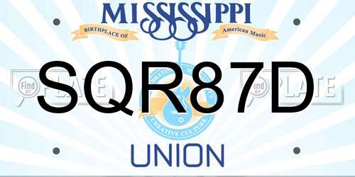 SQR87D Mississippi License Plate