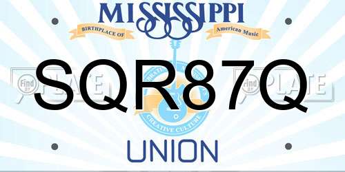 SQR87Q Mississippi License Plate