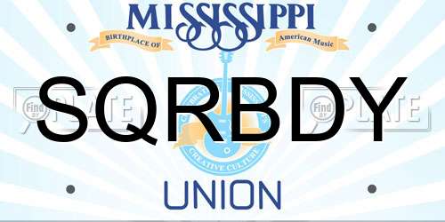 SQRBDY Mississippi License Plate