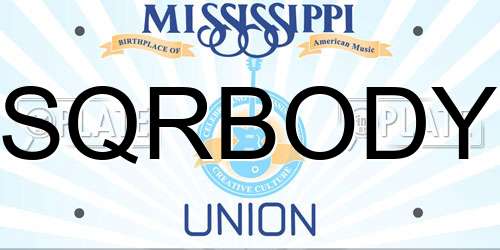 SQRBODY Mississippi License Plate