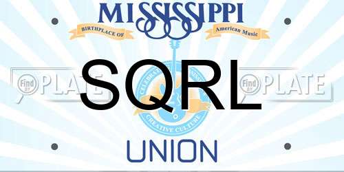 SQRL Mississippi License Plate
