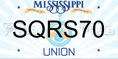 SQRS70 Mississippi License Plate