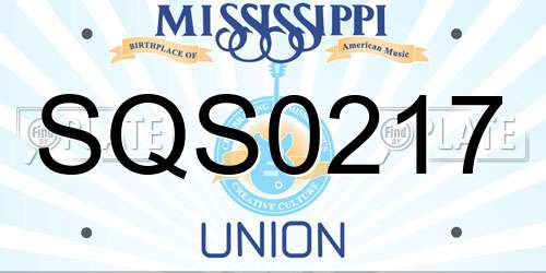 SQS0217 Mississippi License Plate