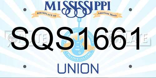 SQS1661 Mississippi License Plate