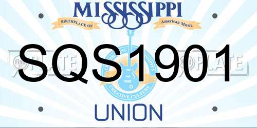SQS1901 Mississippi License Plate