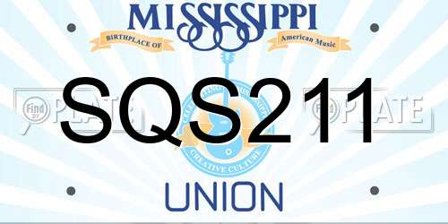 SQS211 Mississippi License Plate