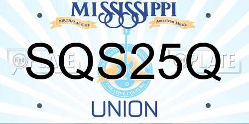 SQS25Q Mississippi License Plate