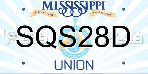 SQS28D Mississippi License Plate