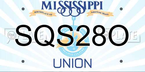 SQS28O Mississippi License Plate