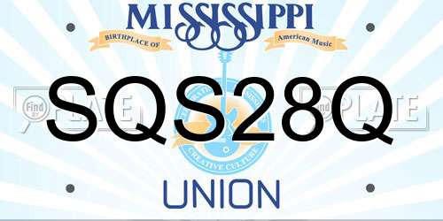SQS28Q Mississippi License Plate