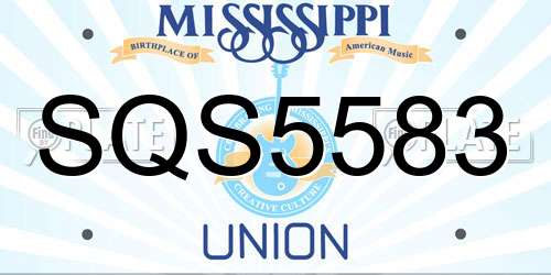 SQS5583 Mississippi License Plate
