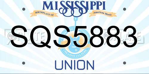SQS5883 Mississippi License Plate