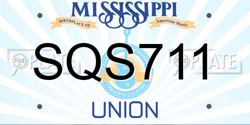 SQS711 Mississippi License Plate