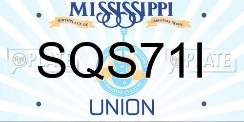 SQS71I Mississippi License Plate