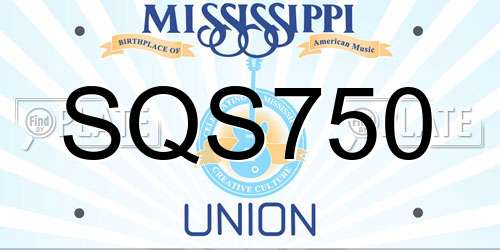 SQS750 Mississippi License Plate
