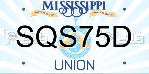 SQS75D Mississippi License Plate