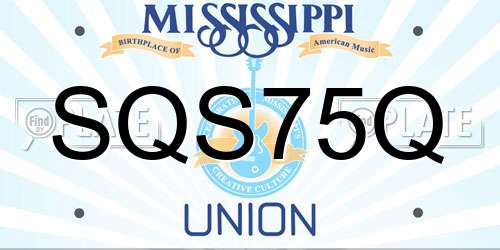 SQS75Q Mississippi License Plate