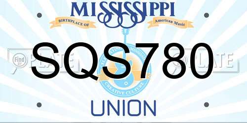 SQS780 Mississippi License Plate