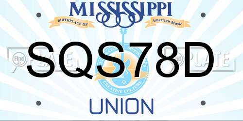 SQS78D Mississippi License Plate