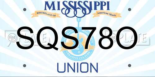 SQS78O Mississippi License Plate