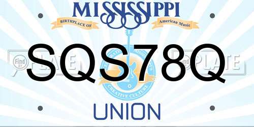 SQS78Q Mississippi License Plate