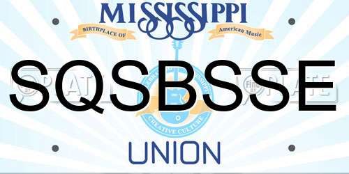 SQSBSSE Mississippi License Plate