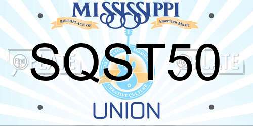 SQST50 Mississippi License Plate