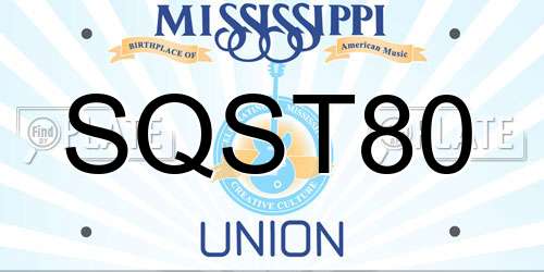SQST80 Mississippi License Plate