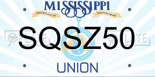 SQSZ50 Mississippi License Plate