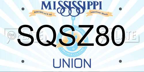 SQSZ80 Mississippi License Plate