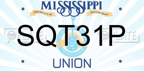 SQT31P Mississippi License Plate