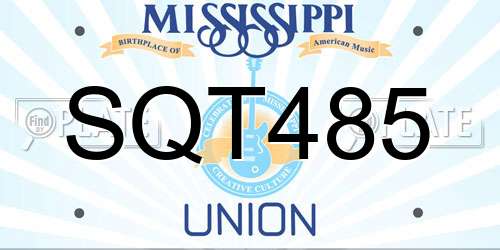 SQT485 Mississippi License Plate