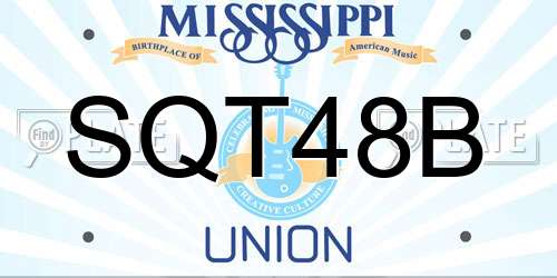 SQT48B Mississippi License Plate