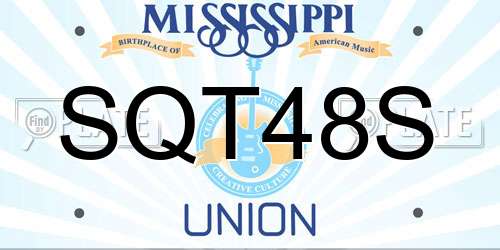 SQT48S Mississippi License Plate