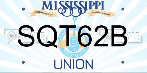 SQT62B Mississippi License Plate