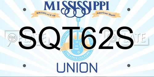 SQT62S Mississippi License Plate