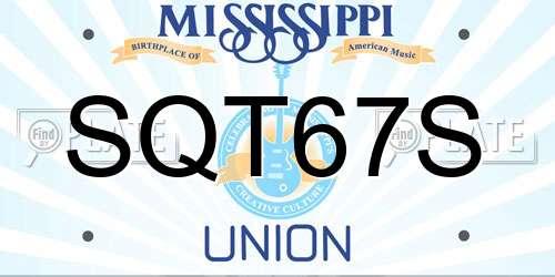 SQT67S Mississippi License Plate