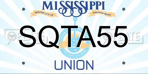 SQTA55 Mississippi License Plate