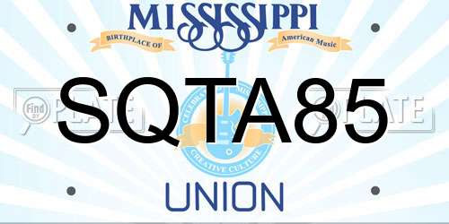 SQTA85 Mississippi License Plate