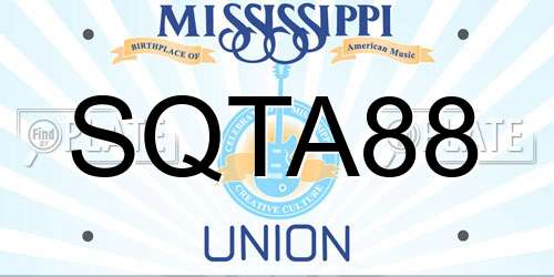 SQTA88 Mississippi License Plate