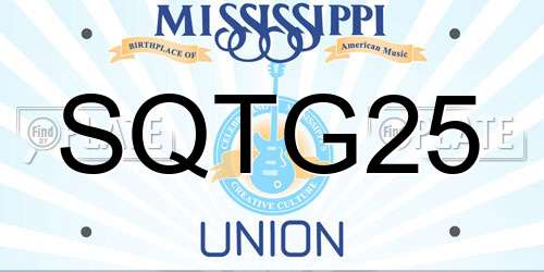 SQTG25 Mississippi License Plate