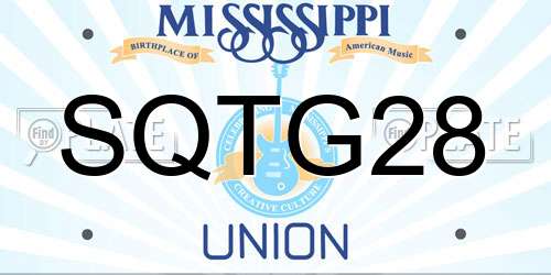 SQTG28 Mississippi License Plate