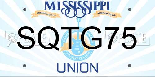 SQTG75 Mississippi License Plate