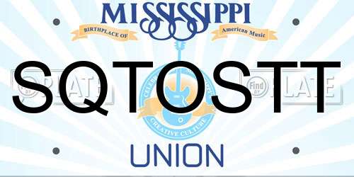 SQTOSTT Mississippi License Plate