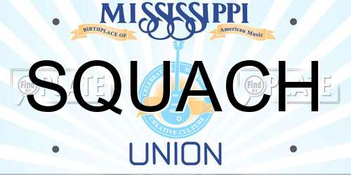 SQUACH Mississippi License Plate