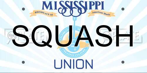SQUASH Mississippi License Plate