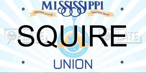 SQUIRE Mississippi License Plate